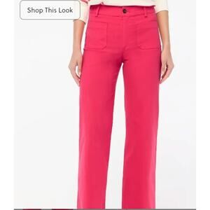 J Crew Factory Lizzie high-rise patch-pocket wide-leg pant Size 28 Pink